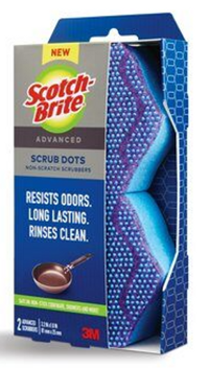 3M Scotch Brite Advanced Scrub Dots 2pk