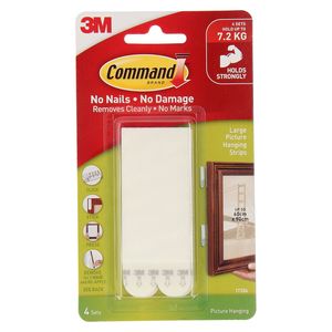 3M Command Lge Pict Hanging Strips 4pk