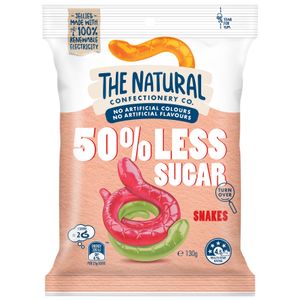 TNCC 50% Low Sugar Snakes 130g