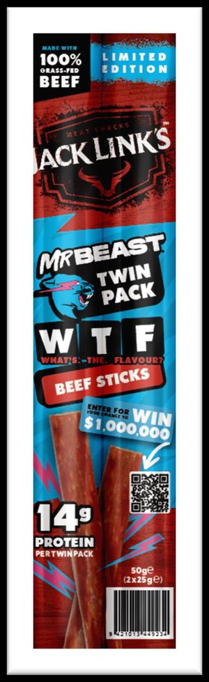 Jack Links Mr Beast WTF Beef Stick 2u 25g