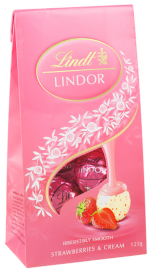 Lindt Lindor S/berry & Cream Pouch 125g