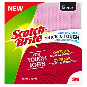 3M SBrite Thick Tough Antibacterial 5pk