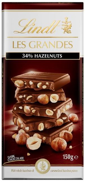 Lindt Les Grandes Dark H/nut 150g