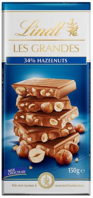 Lindt Les Grandes Milk H/nut 150g