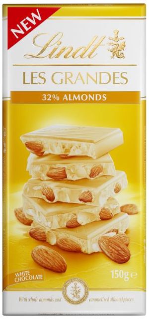 Lindt Les Grandes White Choc Almond 150g