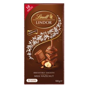 Lindt Lindor Blocks Milk Hazelnut 100g