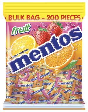 Mentos Fruit Bag 200u x 12 Bags