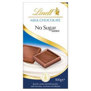 Lindt Milk No Sugar Added 100g