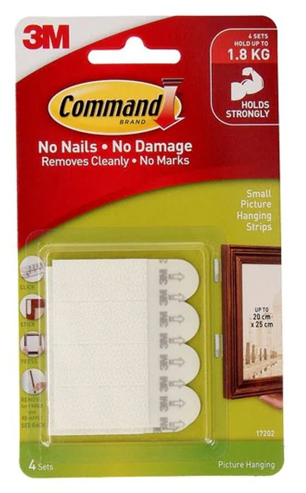 3M Command Small Picture Hang Strip 4pk