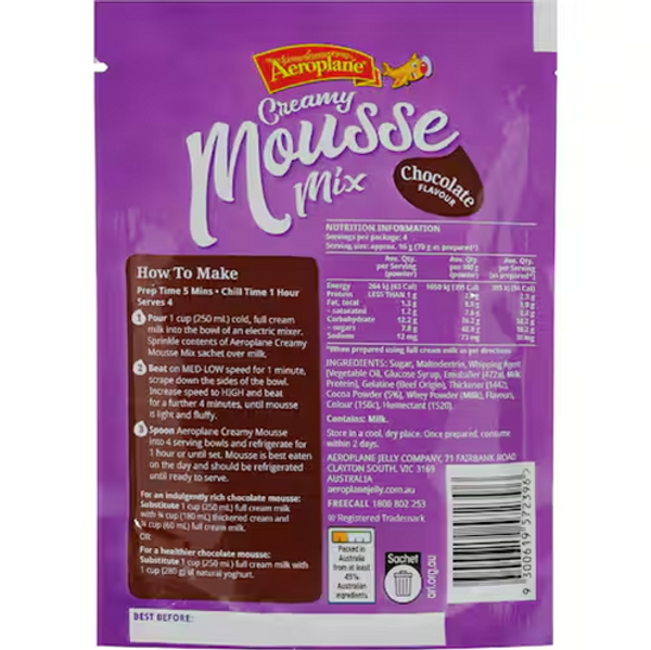 Aeroplane Mousse Chocolate 65g