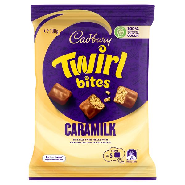 Cadbury Twirl Caramilk Bites 130g