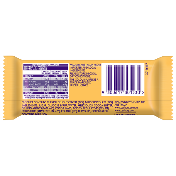 Cadbury Frys Turkish Delight Bar 50g