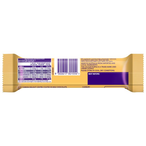 Cadbury Frys Turkish Delight 2 Bars 70g