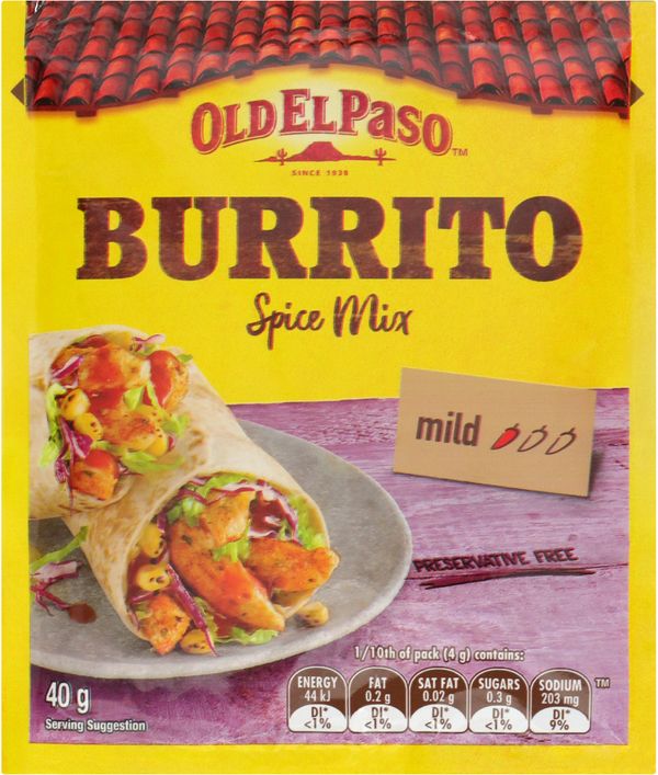 OEP Burrito Seasoning Mix 40g