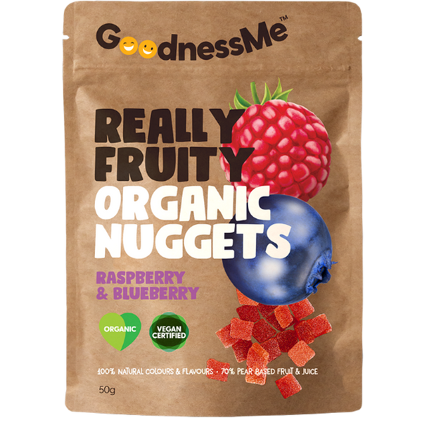 GoodnessMe F/Nuggets Rasp & B/berry 50g