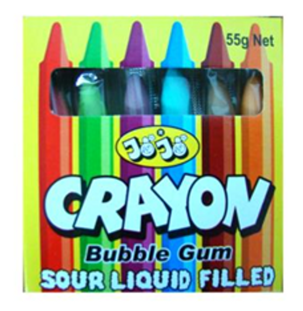 JoJo Crayon Sour Filled B/Gum 55g