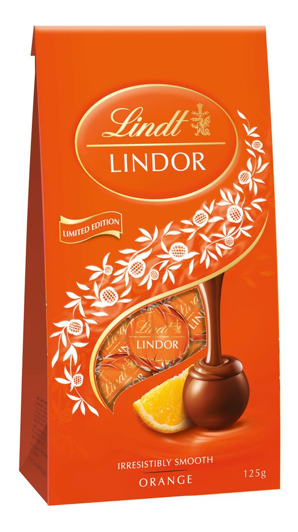 Lindt Lindor Orange Pouch 123g