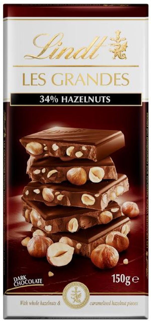 Lindt Les Grandes Dark H/nut 150g