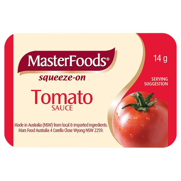 Masterfoods Squeezeon Tomato Sauce 14g