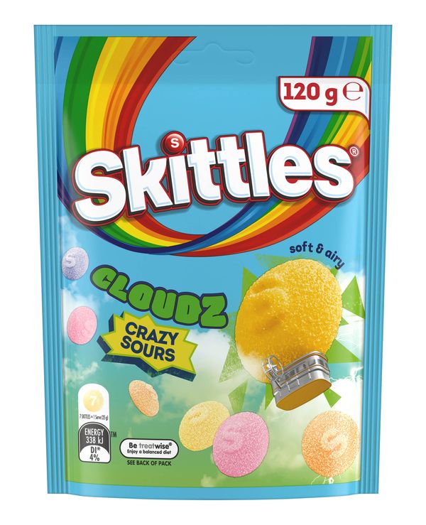 MarsNZ Skittles Cloudz Sours Bag 120g