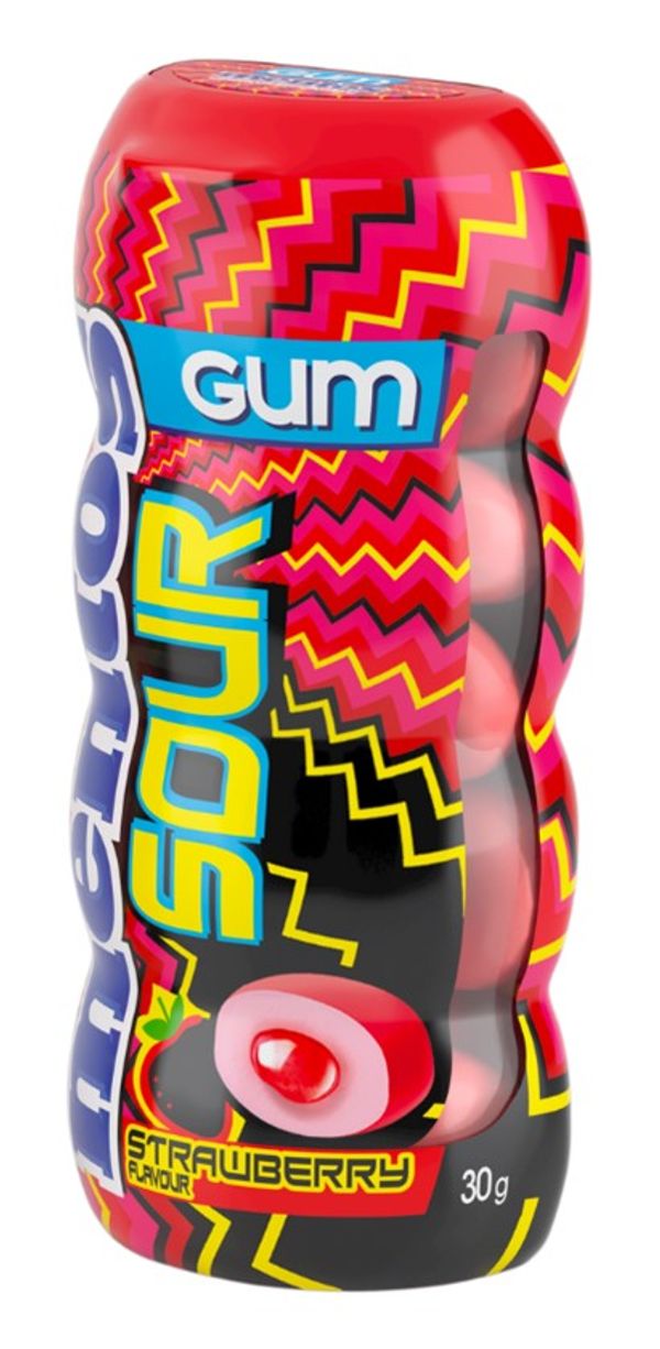 Mentos Sour Gum Strawberry Bottle 30g