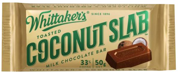 Whittakers Toasted Coconut Slab 50g